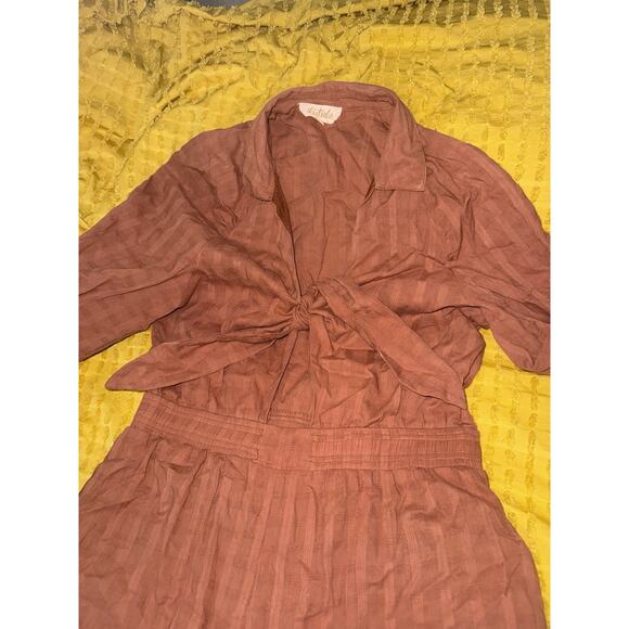 Women’s Fall Winter Jumpsuit Long Sleeve Front Tie Orange Size Large - Picture 3 of 14